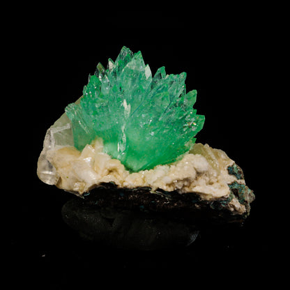 Green Apophyllite with Calcite Natural Mineral Specimen # B 6964