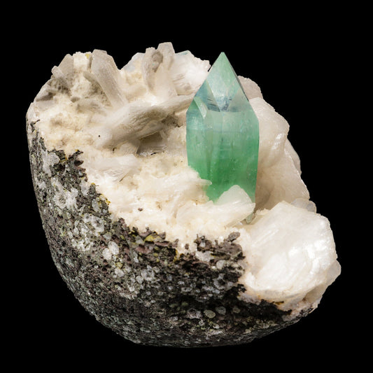 Apophyllite green with Stilbite Natural Mineral Specimen # B 6853