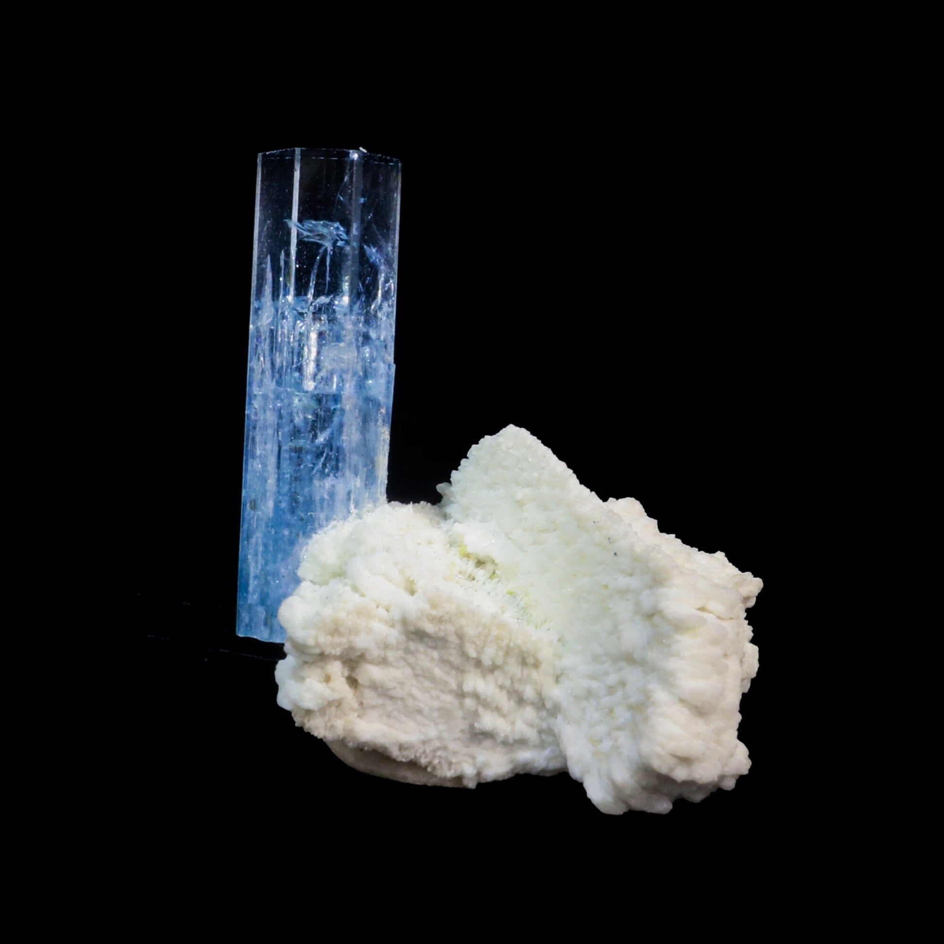 Aquamarine with Feldspar Natural Mineral Specimen