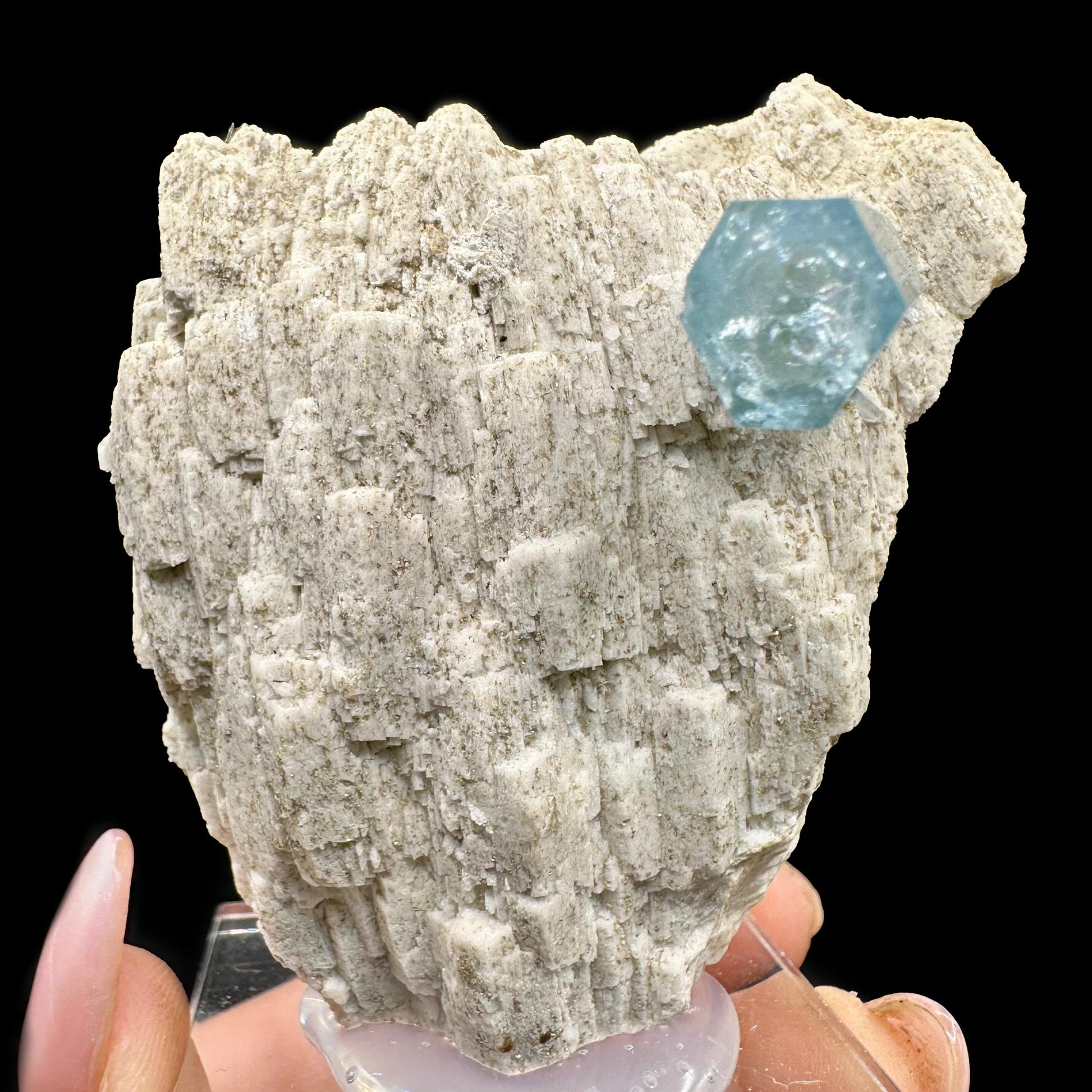 Aquamarine With Feldspar Natural Mineral Specimen # JPL12