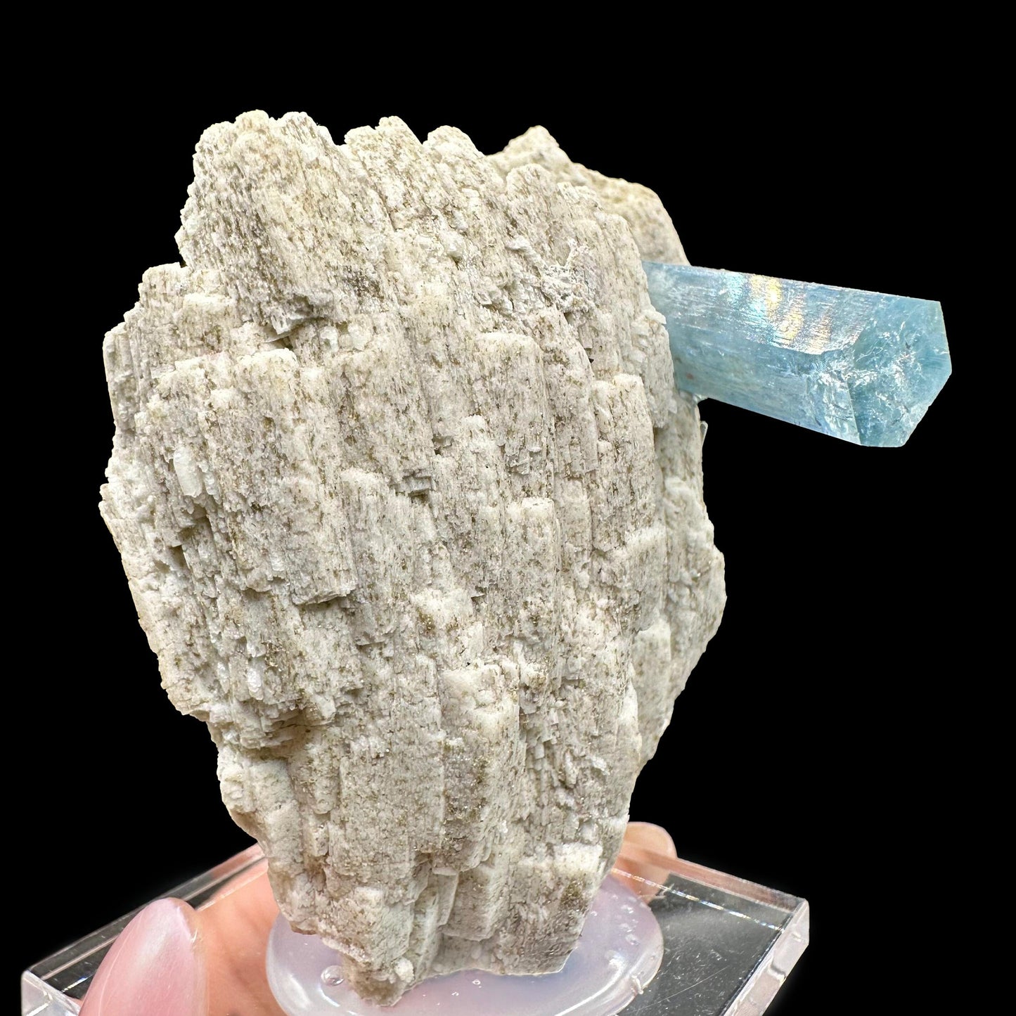 Aquamarine With Feldspar Natural Mineral Specimen # JPL12