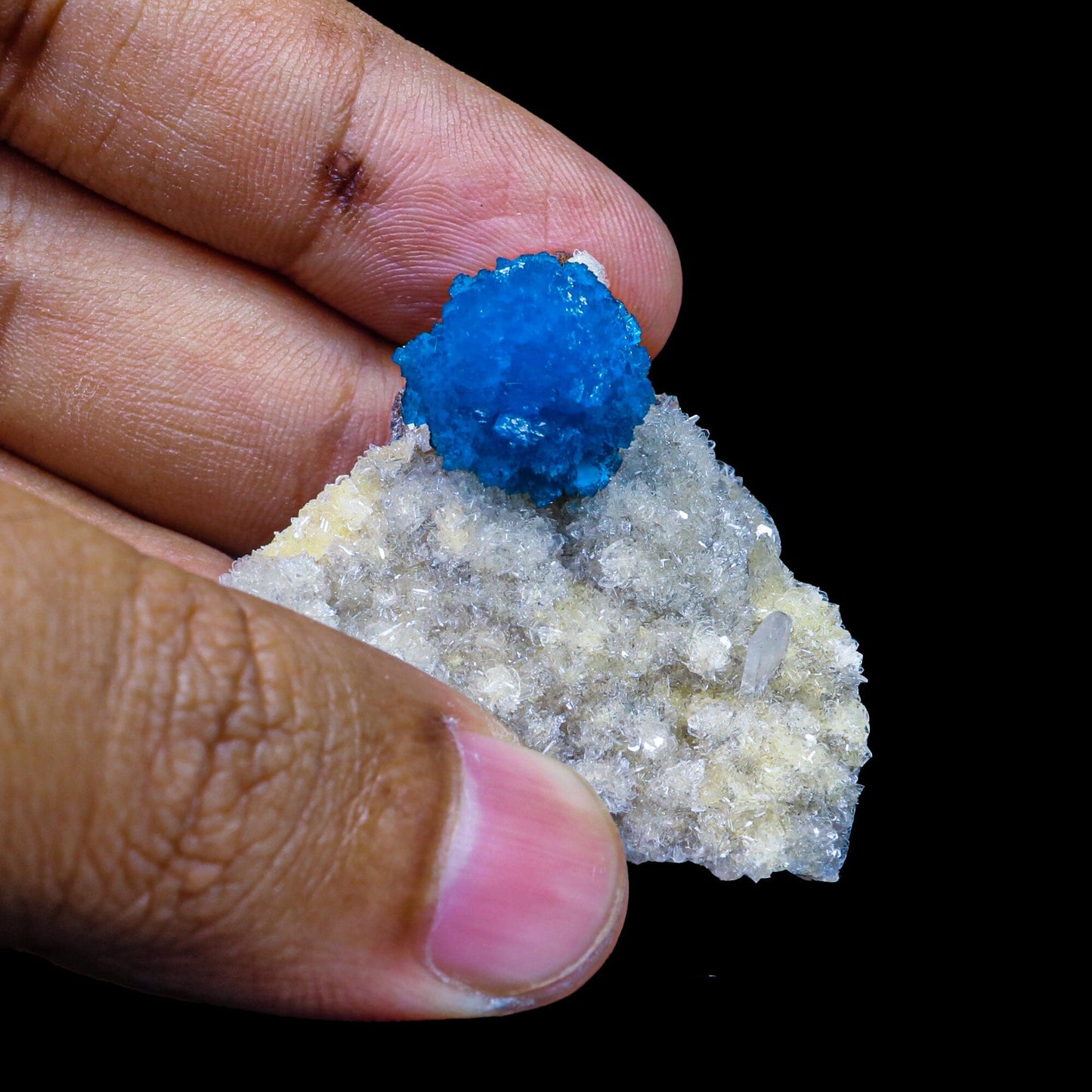 Cavansite on Heulandite (Rare Find) Natural Mineral Specimen # B 6952