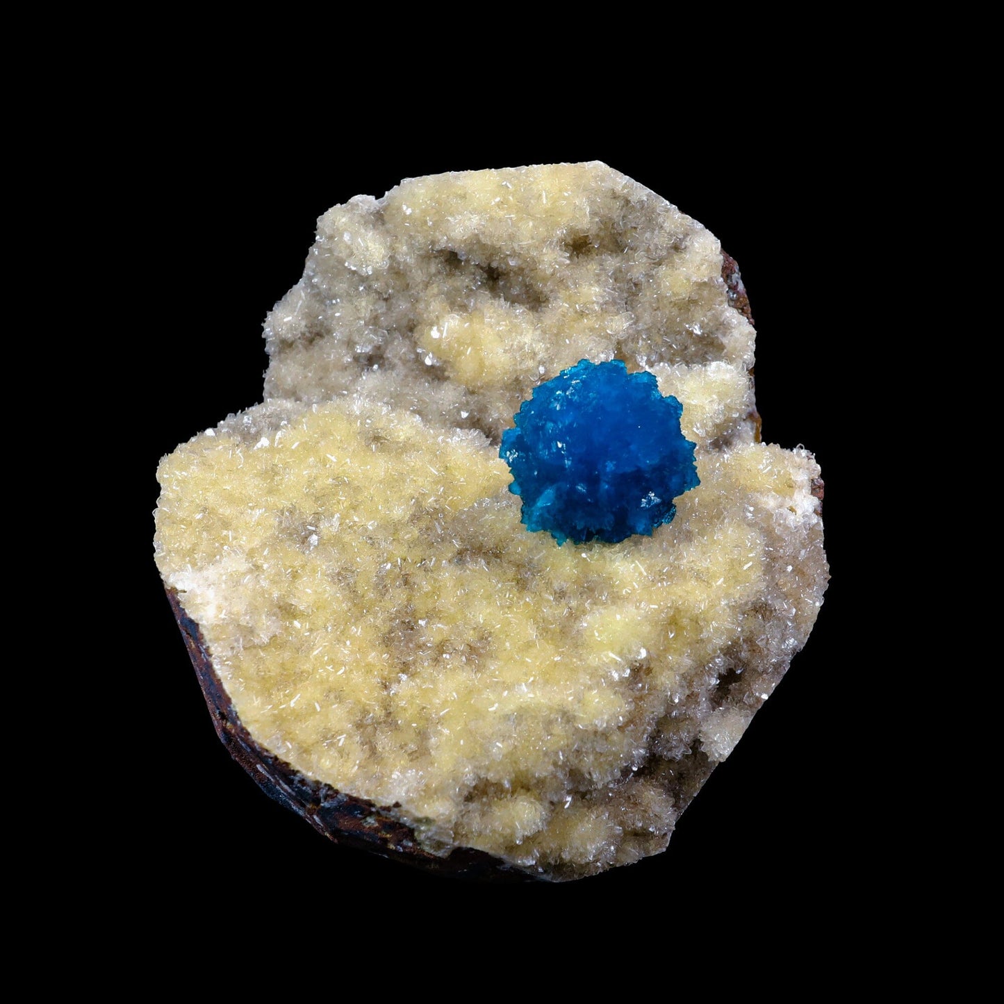 Cavansite on Heulandite (Rare Find) Natural Mineral Specimen USA # B 6928