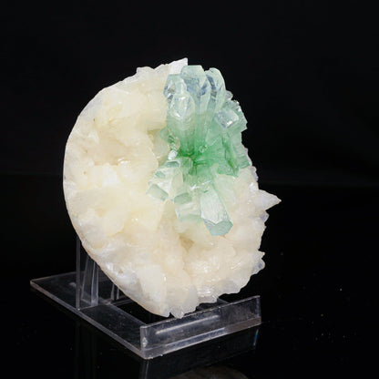 Green Apophyllite Disco Ball with Stilbite Natural Mineral Specimen # B 6840 Apohyllite Superb Minerals 