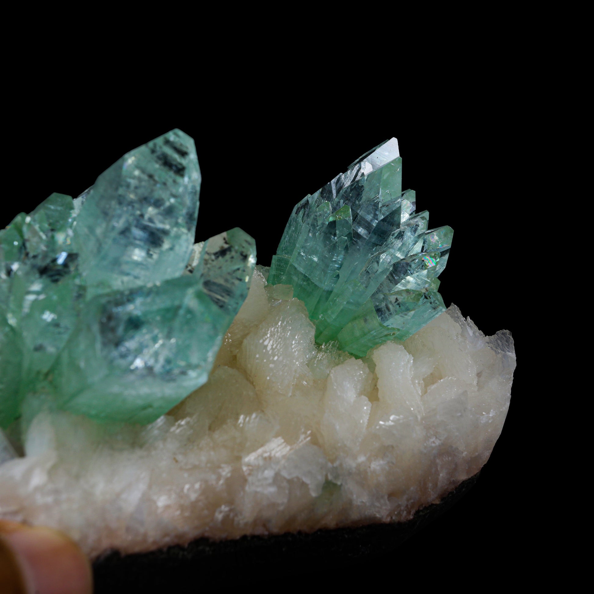 Green Apophyllite sharp terminated Natural Mineral Specimen USA # B 6931