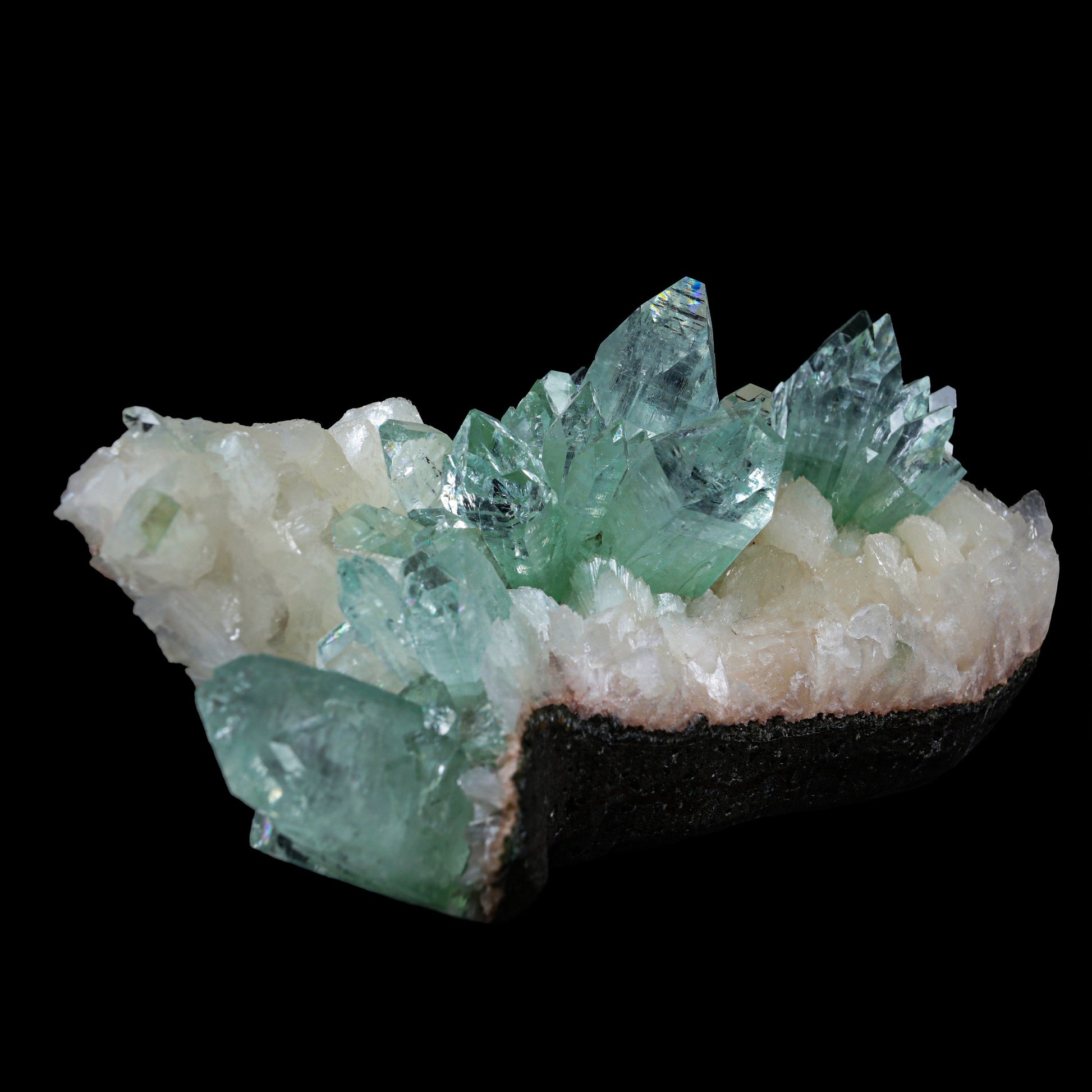 Green Apophyllite sharp terminated Natural Mineral Specimen USA # B 6931