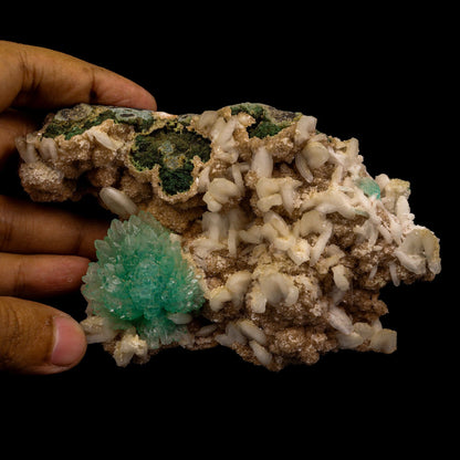 Green Apophyllite With Chalsedony Natural Mineral Specimen # B 6886