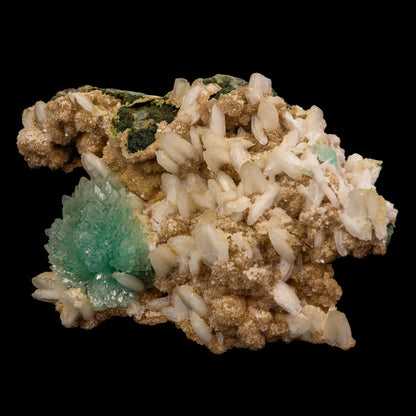 Green Apophyllite With Chalsedony Natural Mineral Specimen # B 6886