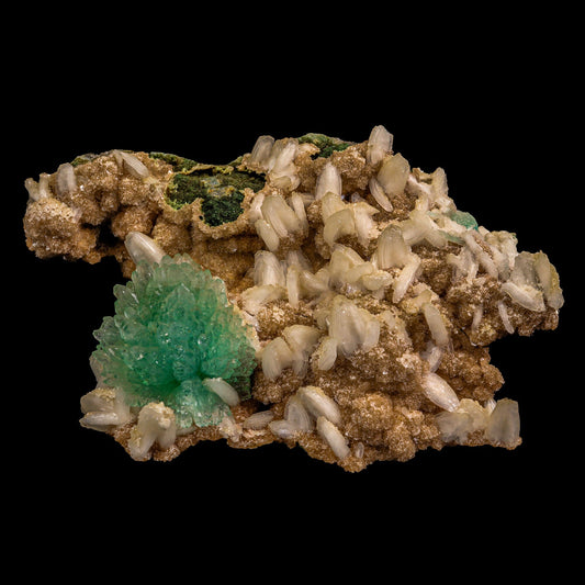 Green Apophyllite With Chalsedony Natural Mineral Specimen # B 6886