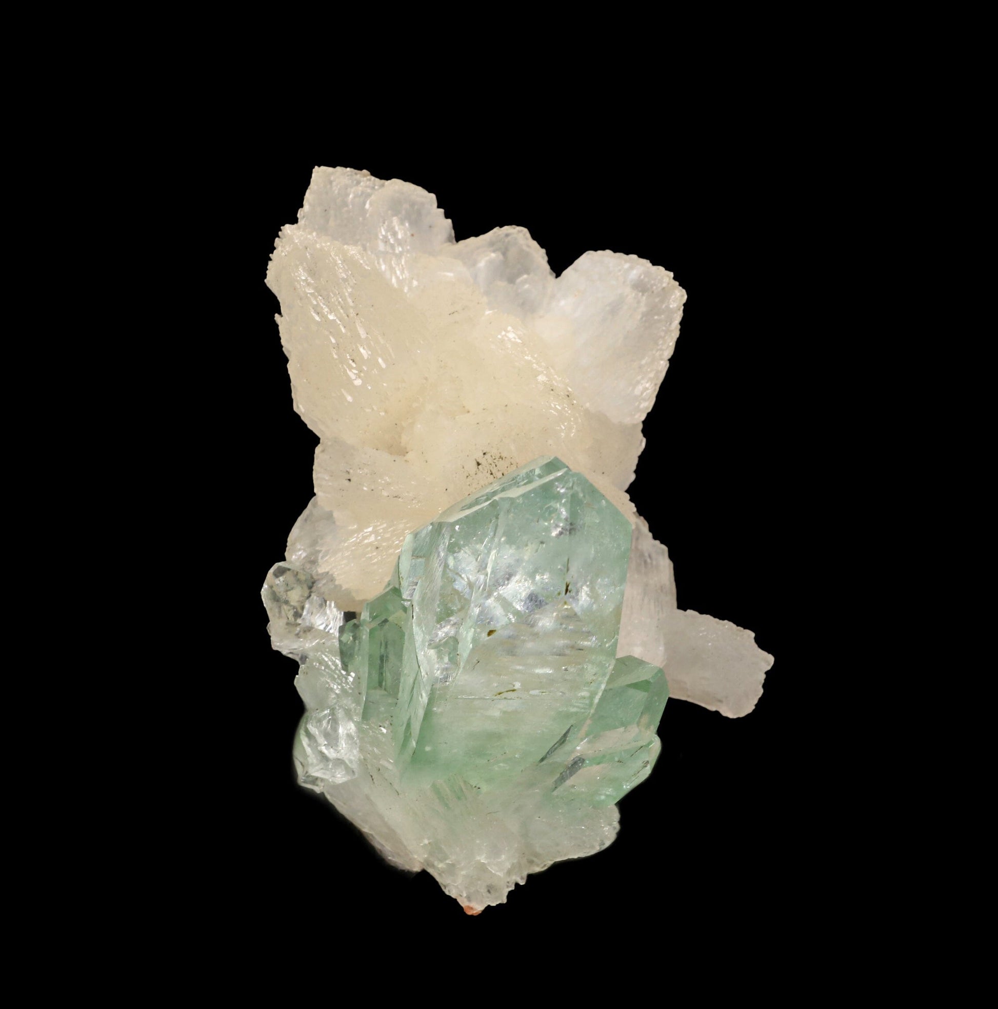 Green Apophyllite with Stilbite Natural Mineral Specimen # B 6866 Apohyllite Superb Minerals 