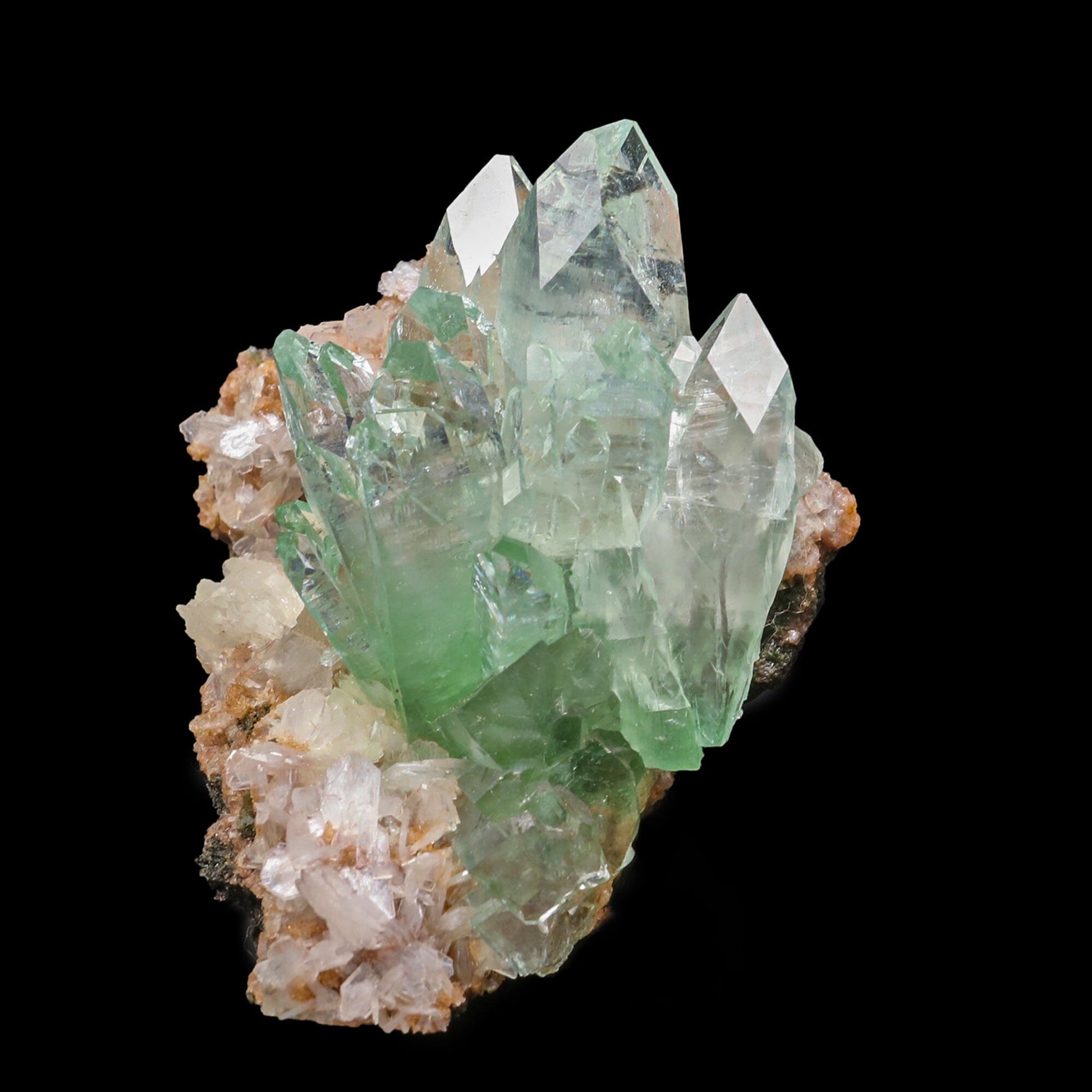 Green Apophyllite with Stilbite Natural Mineral Specimen # B 6870 Apohyllite Superb Minerals 