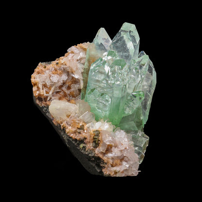 Green Apophyllite with Stilbite Natural Mineral Specimen # B 6870 Apohyllite Superb Minerals 