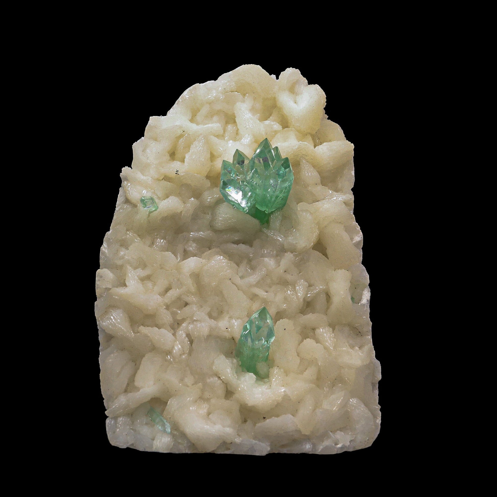 Green Apophyllite with Stilbite Natural Mineral Specimen # B 6877