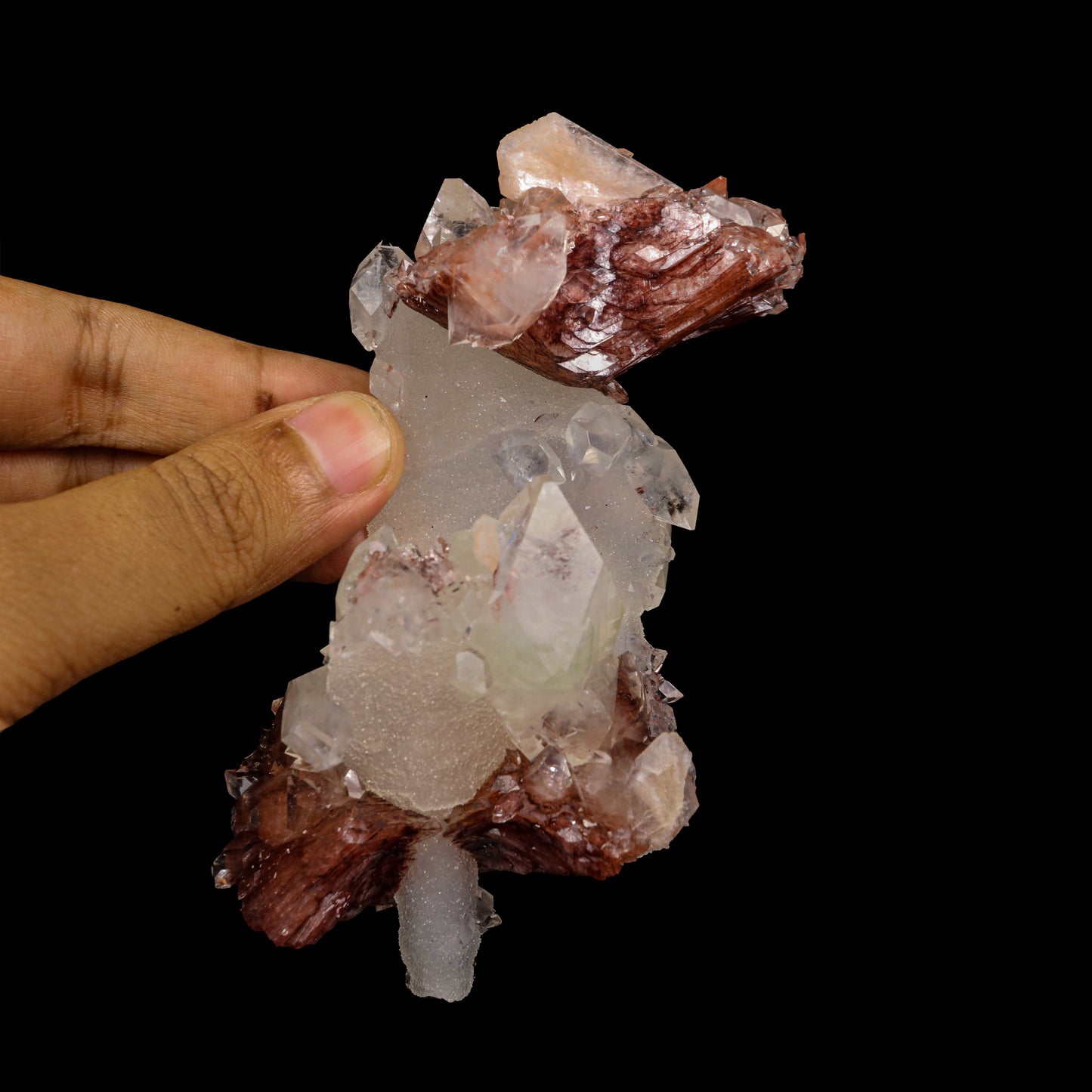 Heulandite With Coated Calcite  Find Natural Mineral Specimen # B 6902