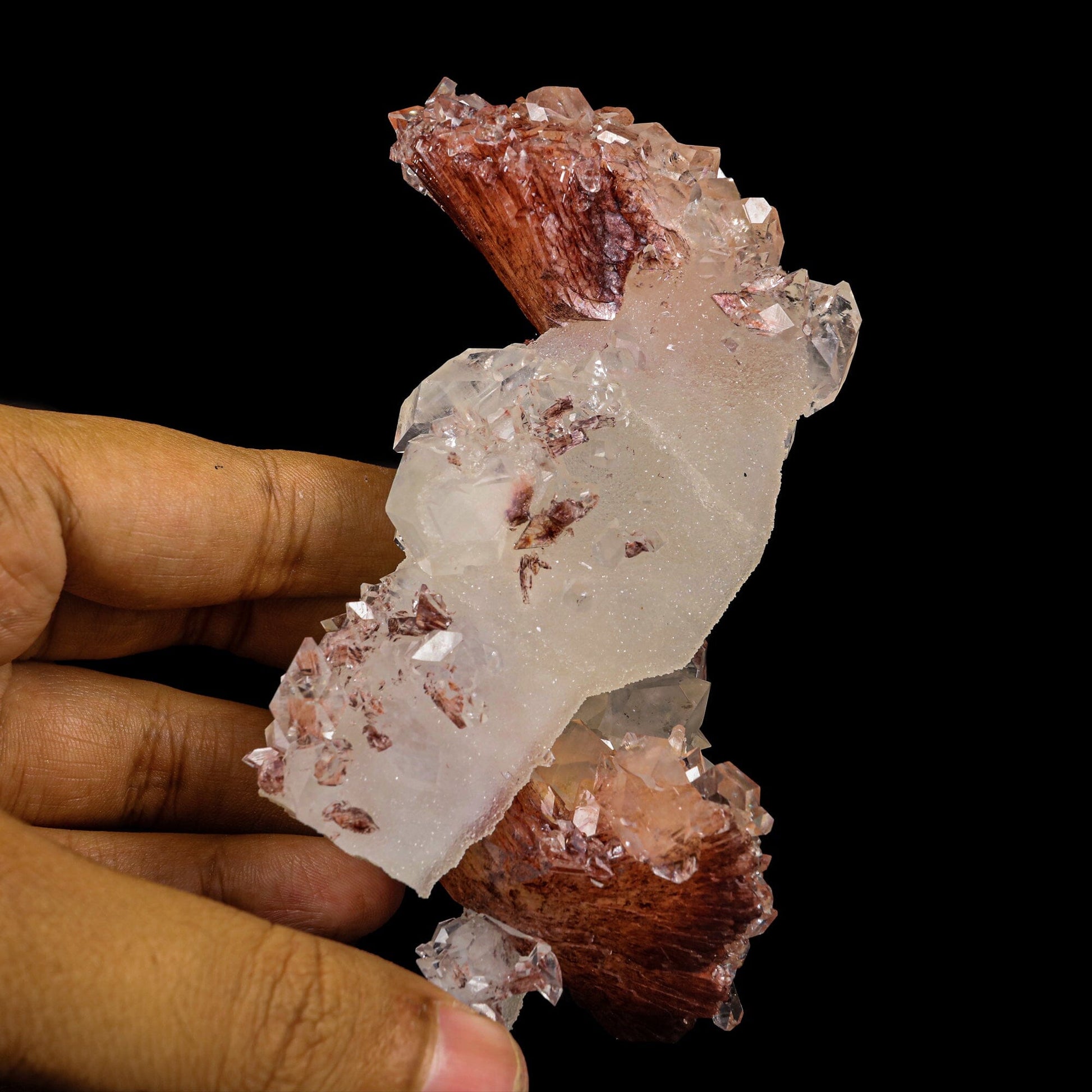 Heulandite With Coated Calcite  Find Natural Mineral Specimen # B 6902