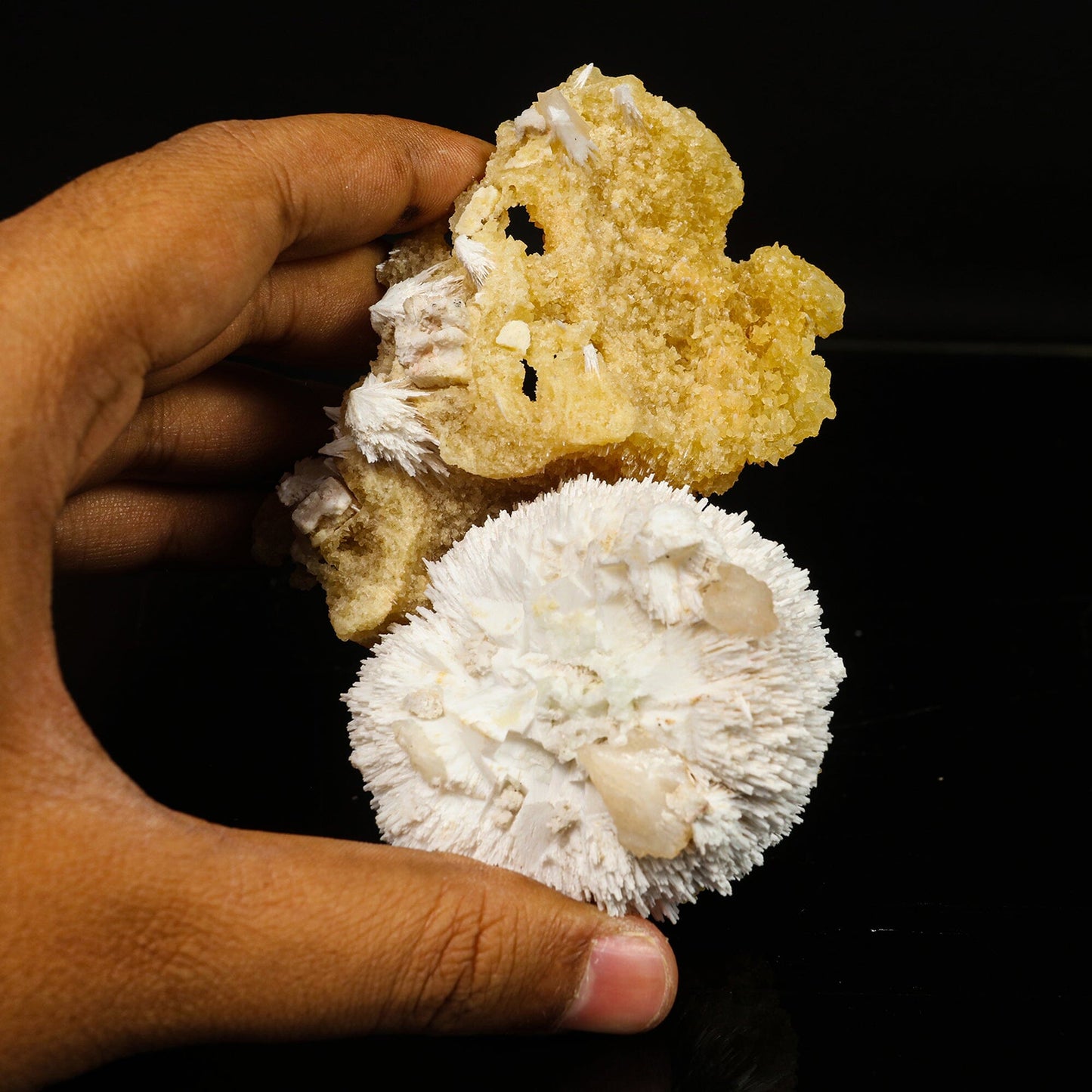 New Find Calcite Layer on Scolecite Natural Mineral Specimen # B 6772 Calcite Superb Minerals 