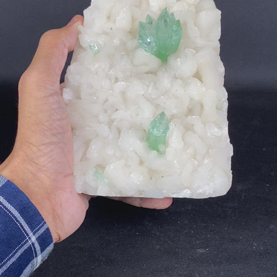 Green Apophyllite with Stilbite Natural Mineral Specimen # B 6877