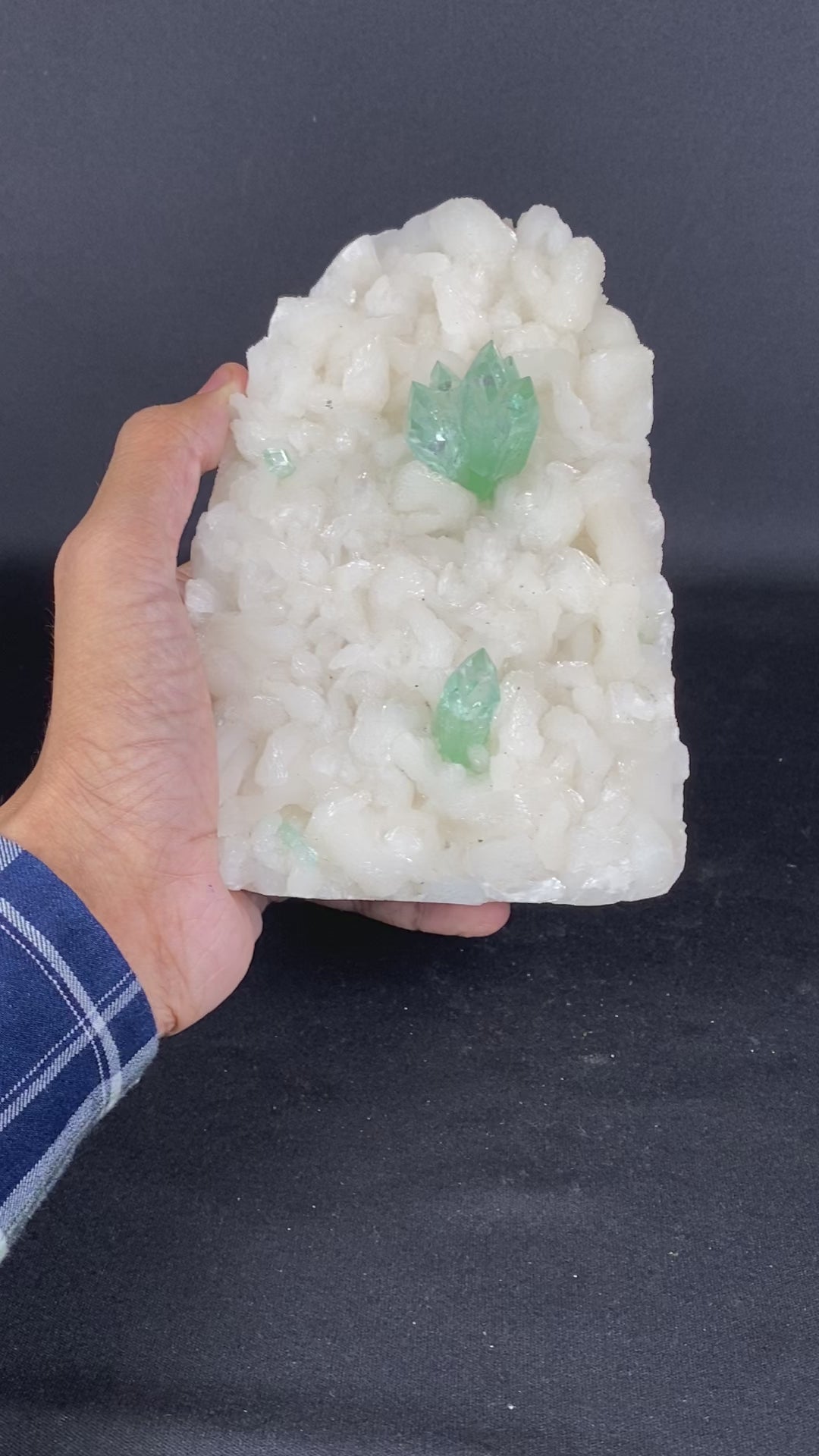 Green Apophyllite with Stilbite Natural Mineral Specimen # B 6877