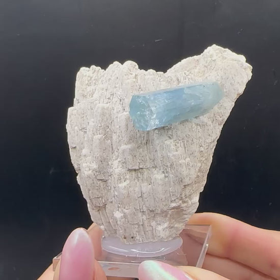 Aquamarine With Feldspar Natural Mineral Specimen # JPL12