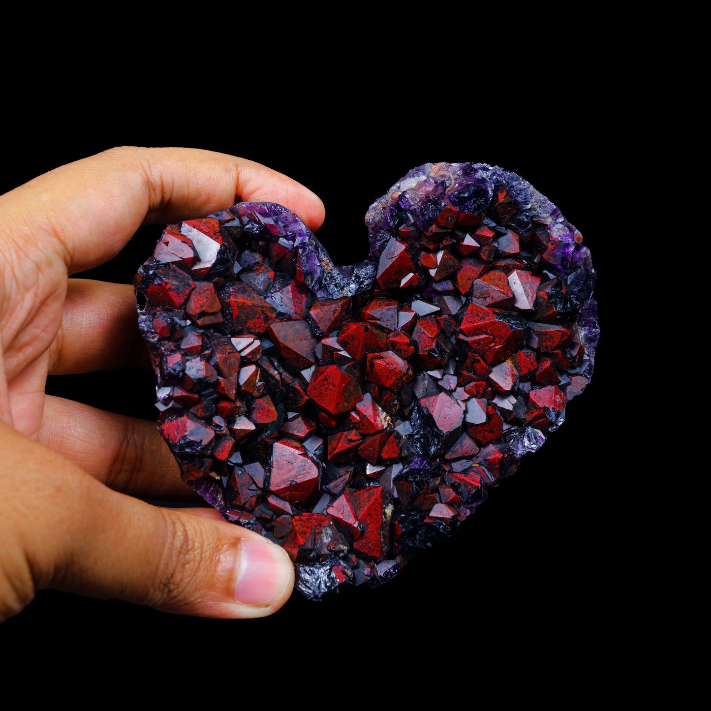 Rare Alien Amethyst with Red Hematite Natural Mineral Specimen # B 6953