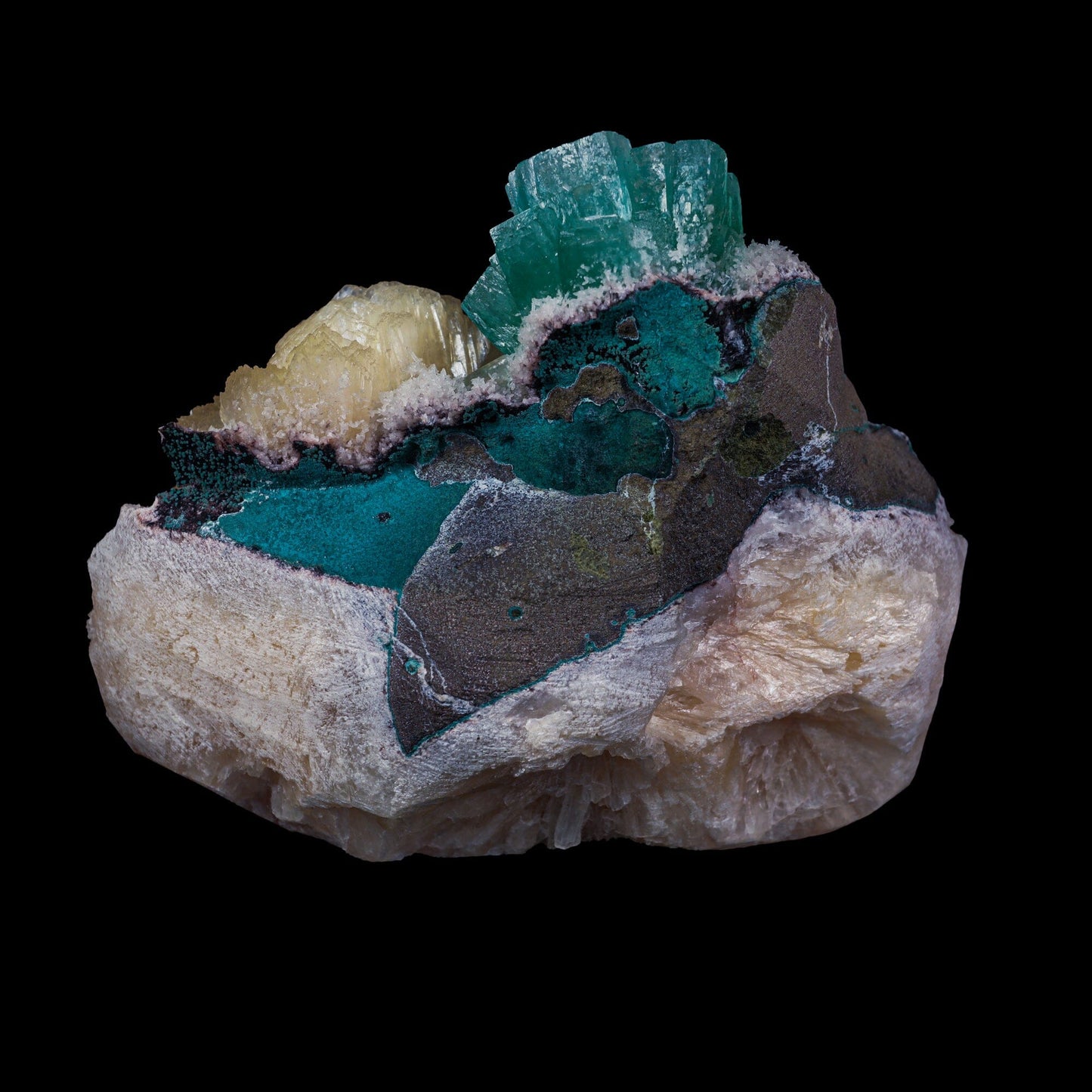 Rare Green Floral Apophyllite with Stilbite Natural Mineral Specimen # B 6968 Apohyllite Superb Minerals 