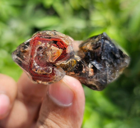 Rarest Dual Sceptre Quartz with Amethyst Phantom & Hematite Inclusions # B 6903