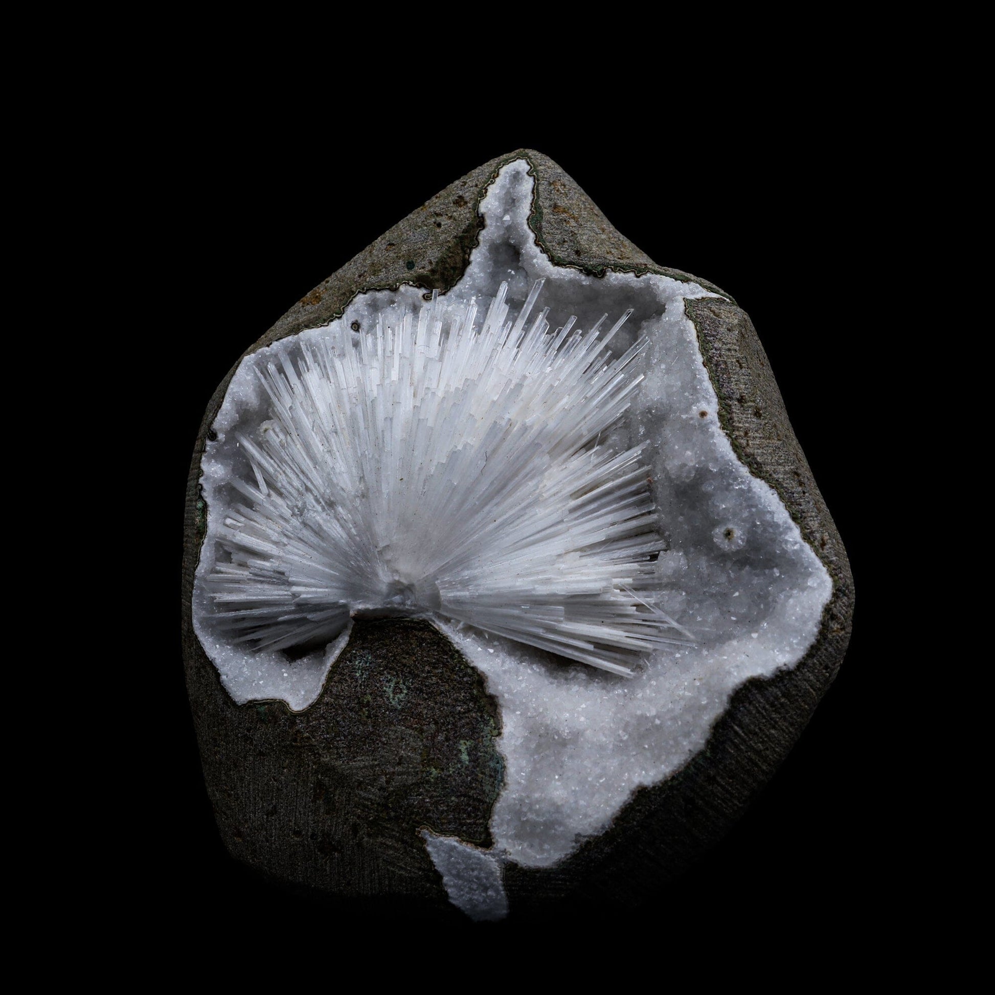 Selfstanding Scolecite Spray Geode With MM Quartz Natural Mineral Specimen # B 6896