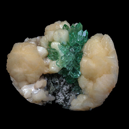 Top Rare Green Floral Apophyllite with Stilbite Natural Mineral Specimen USA # B 6921