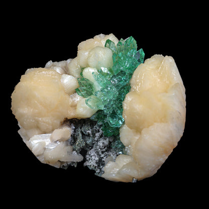 Top Rare Green Floral Apophyllite with Stilbite Natural Mineral Specimen USA # B 6921