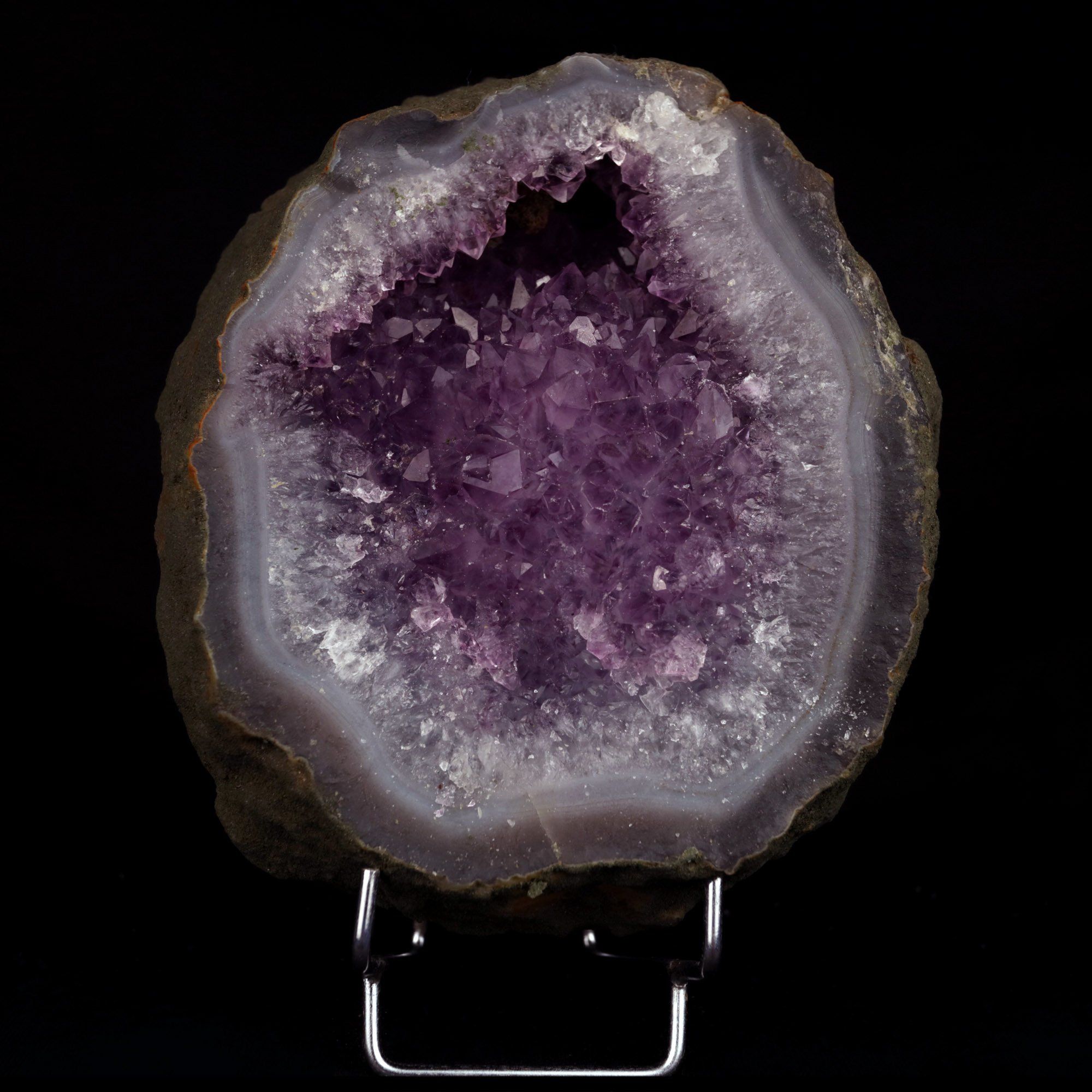 Amethyst Purple Crystals Geode (2 Halves ) Natural Mineral Specimen # B 4816