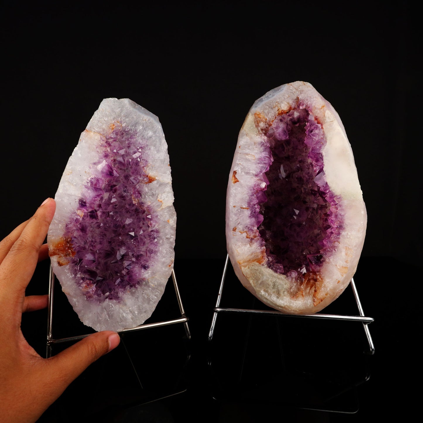 Amethyst Sprakling Crystals Geode in two Halfs Natural Mineral Specimen # B 5583 Amethyst Superb Minerals 