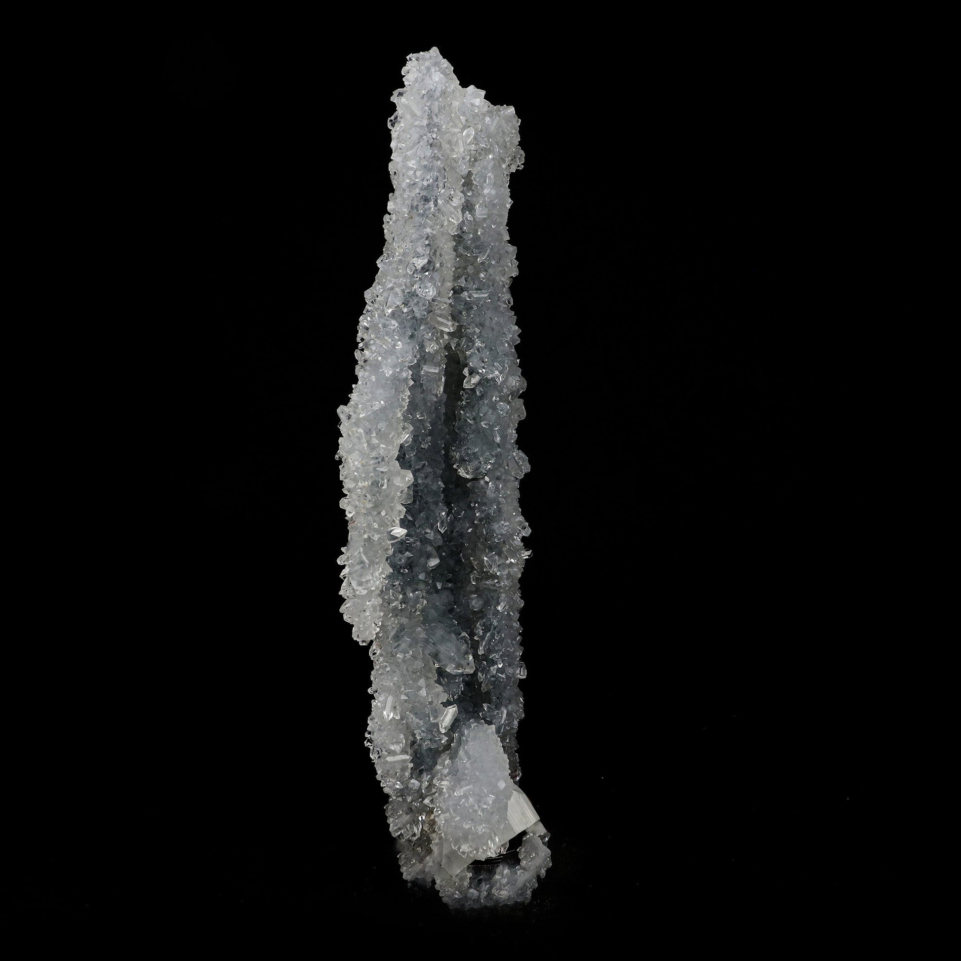 Apophyllite Crystals on Sparkling MM Quartz Stalactite Natural Mineral…  https://www.superbminerals.us/products/apophyllite-crystals-on-sparkling-mm-quartz-stalactite-natural-mineral-specimen-b-5158  Features: Apophyllite crystals, which are very glassy, gem-like, and colourless, form a remarkable and exquisite stalactite from Jalgaon.The gemmy, pyramidal crystals are water-clear to translucent, and some are doubly terminated, including the largest compound crystal.The crystals project in all directions