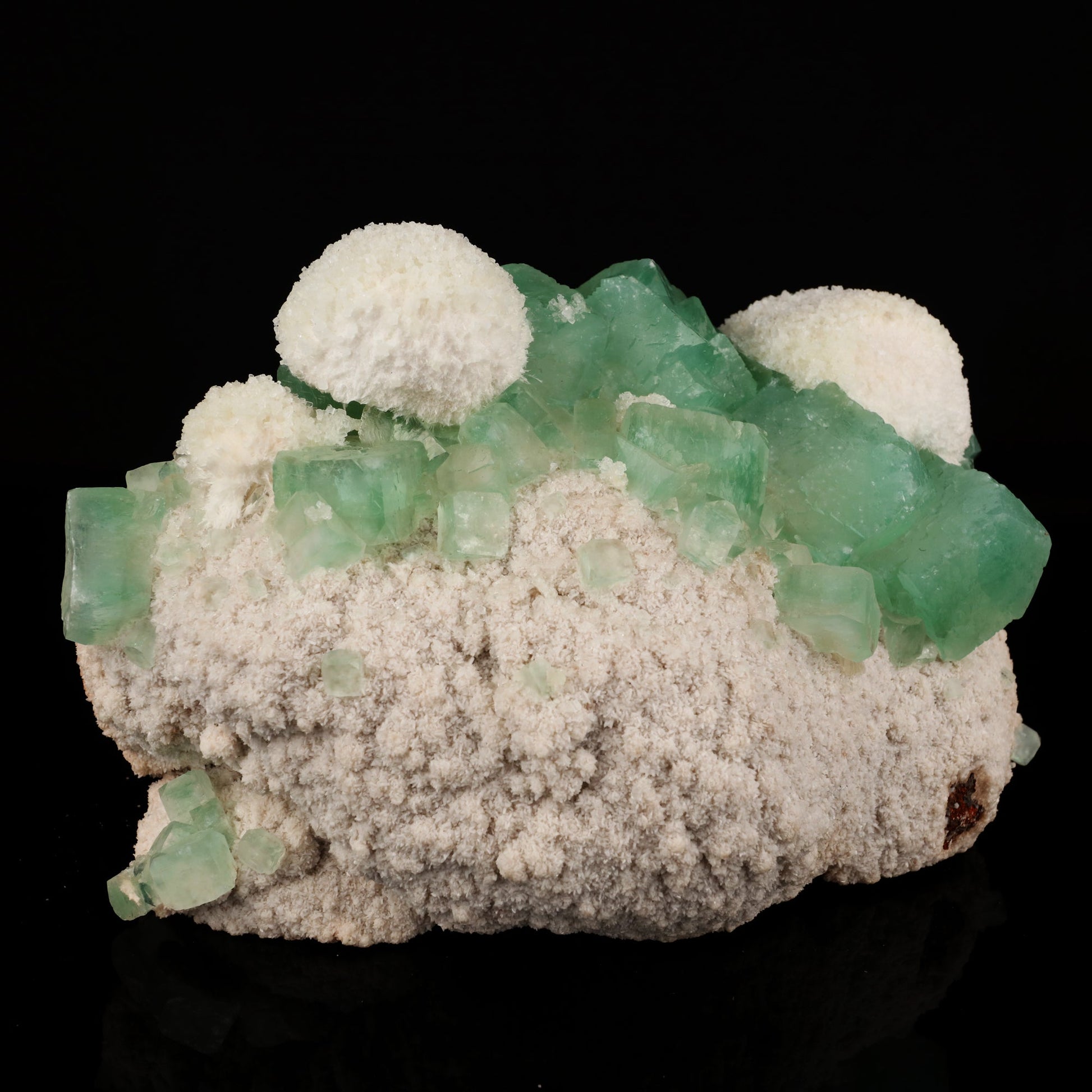 Apophyllite Green Cube with Mordenite Free Standing Natural Mineral Specimen # B 5979 Apophyllite Superb Minerals 