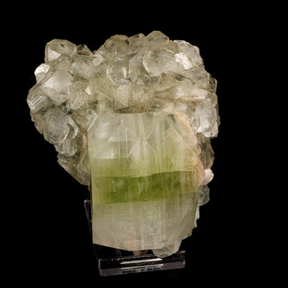 Apophyllite green cube with Stilbite Natural Mineral Specimen # B 5837 Apophyllite Superb Minerals 