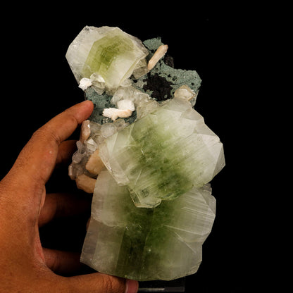 Apophyllite green cube with Stilbite Natural Mineral Specimen # B 5950 Apophyllite Superb Minerals 