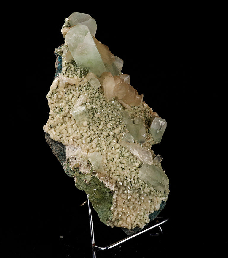 Apophyllite green Cubes with Stilbite and Heulandite Natural Mineral Specimen # B 5518 Apophyllite Superb Minerals 