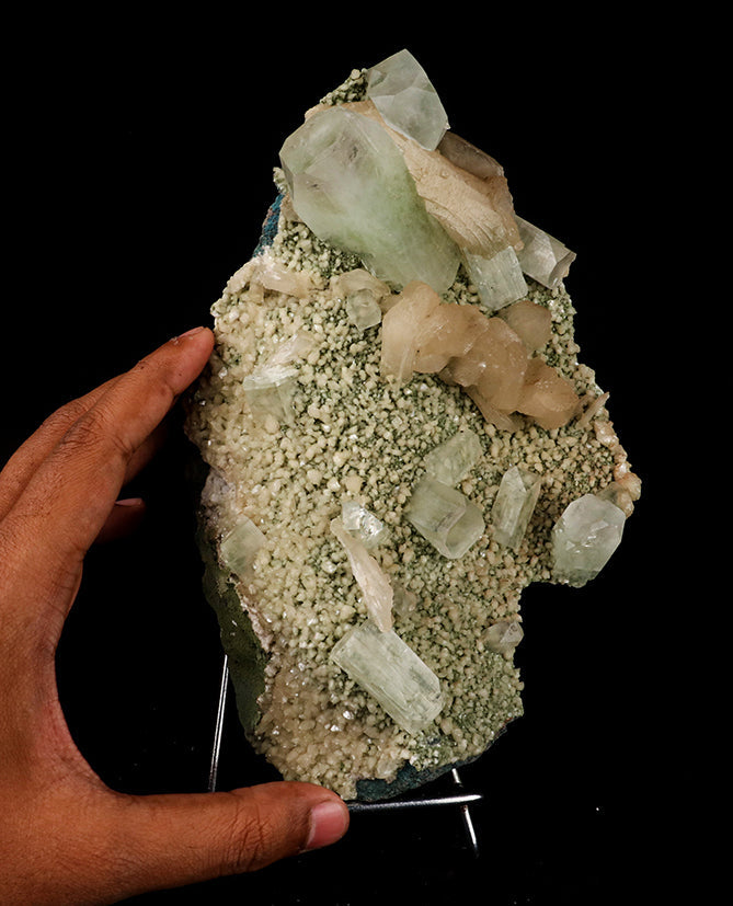 Apophyllite green Cubes with Stilbite and Heulandite Natural Mineral Specimen # B 5518 Apophyllite Superb Minerals 