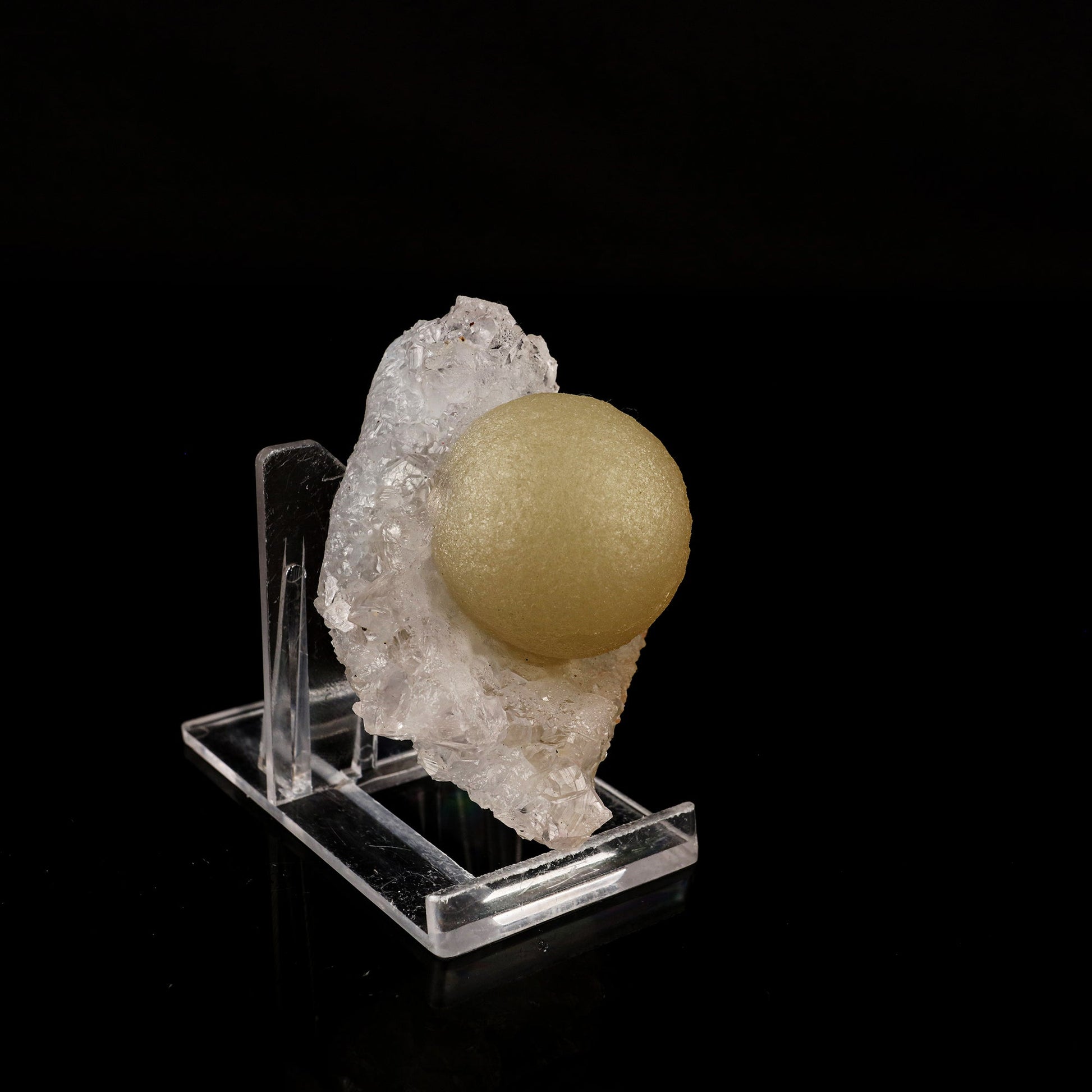 Fluorite ball on MM Quartz Natural Mineral Specimen # B 6198 Fluorite Superb Minerals 