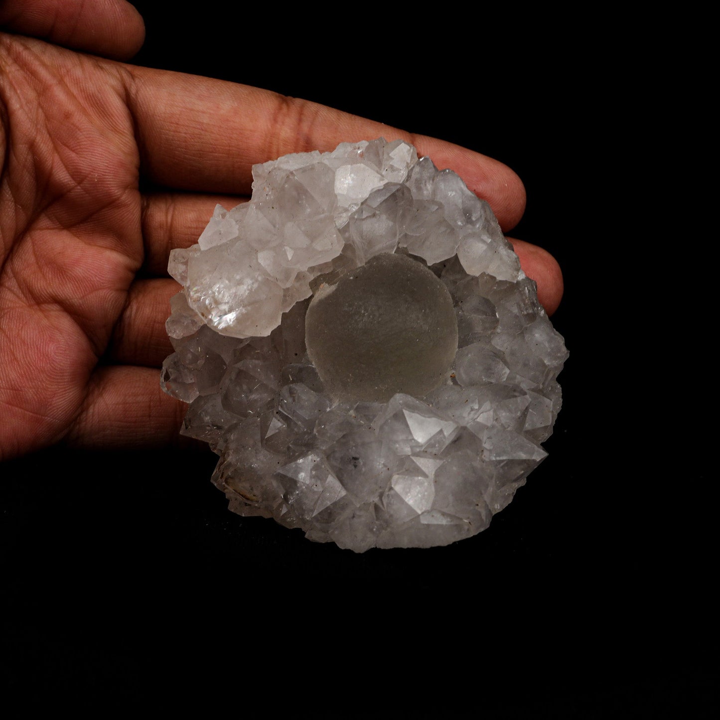 Fluorite Botridoal on MM Quartz Natural Mineral Specimen # B 5168  https://www.superbminerals.us/products/fluorite-botridoal-on-mm-quartz-natural-mineral-specimen-b-5168  Features: These golden botryoidal fluorites are unique and extremely attractive. This specimen features a a very gemmy, good sized, rich golden color, fluorite "sphere" on gemmy, colorless, stubby quartz crystal matrix.. Primary Mineral(s): Fluorite Secondary Mineral(s): N/AMatrix: MM Quartz 3 Inch x 3 