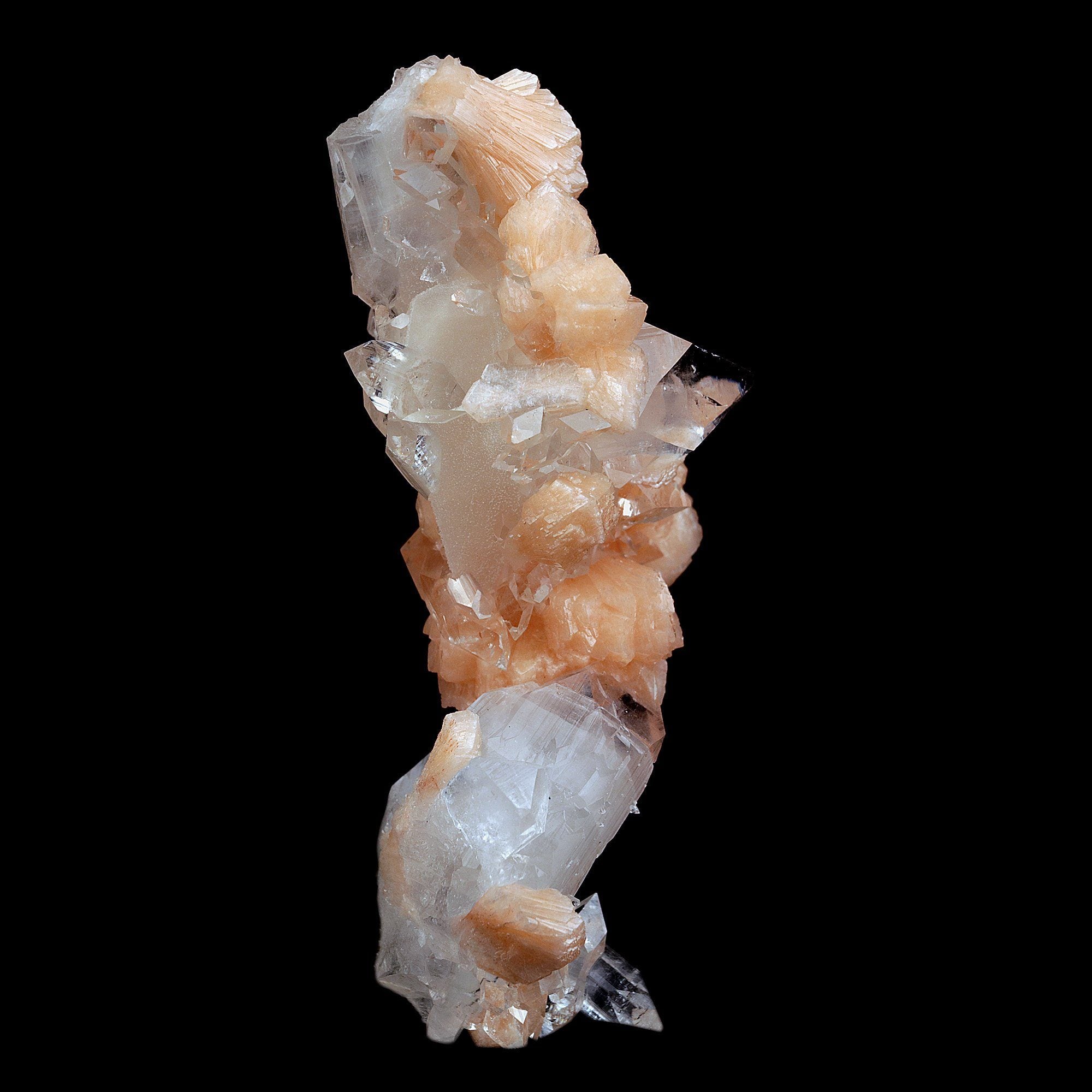 Beautiful 3 oz. Clear apophylite with peach 2024 stilbite on matrix specimen