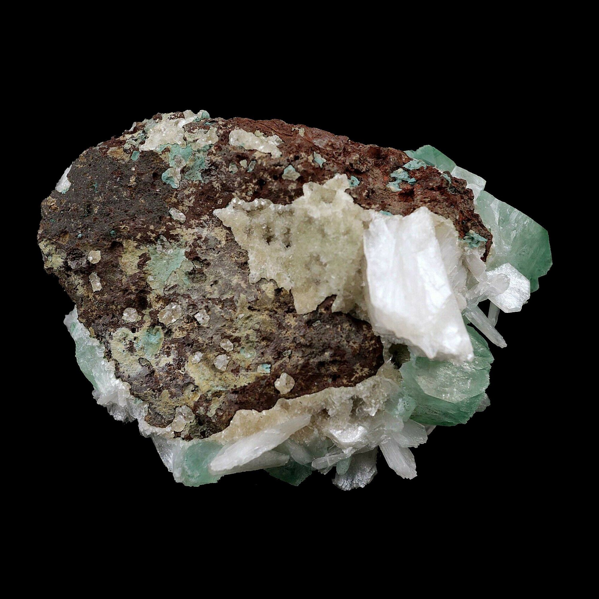 Natural Green Apophyllite Stilbite on sale On Chalcedony Natural Minerals Specimen #IM140