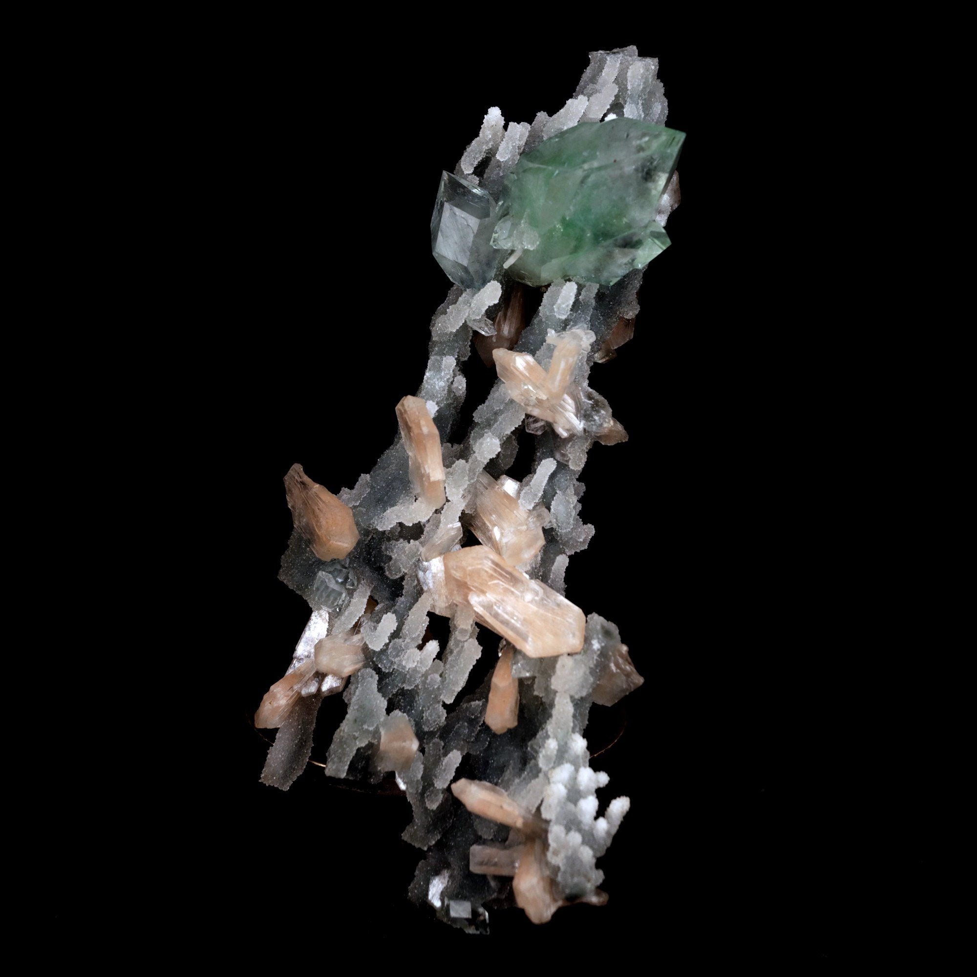 Natural 2024 Green Apophyllite Stilbite On Chalcedony Natural Minerals Specimen #IM140