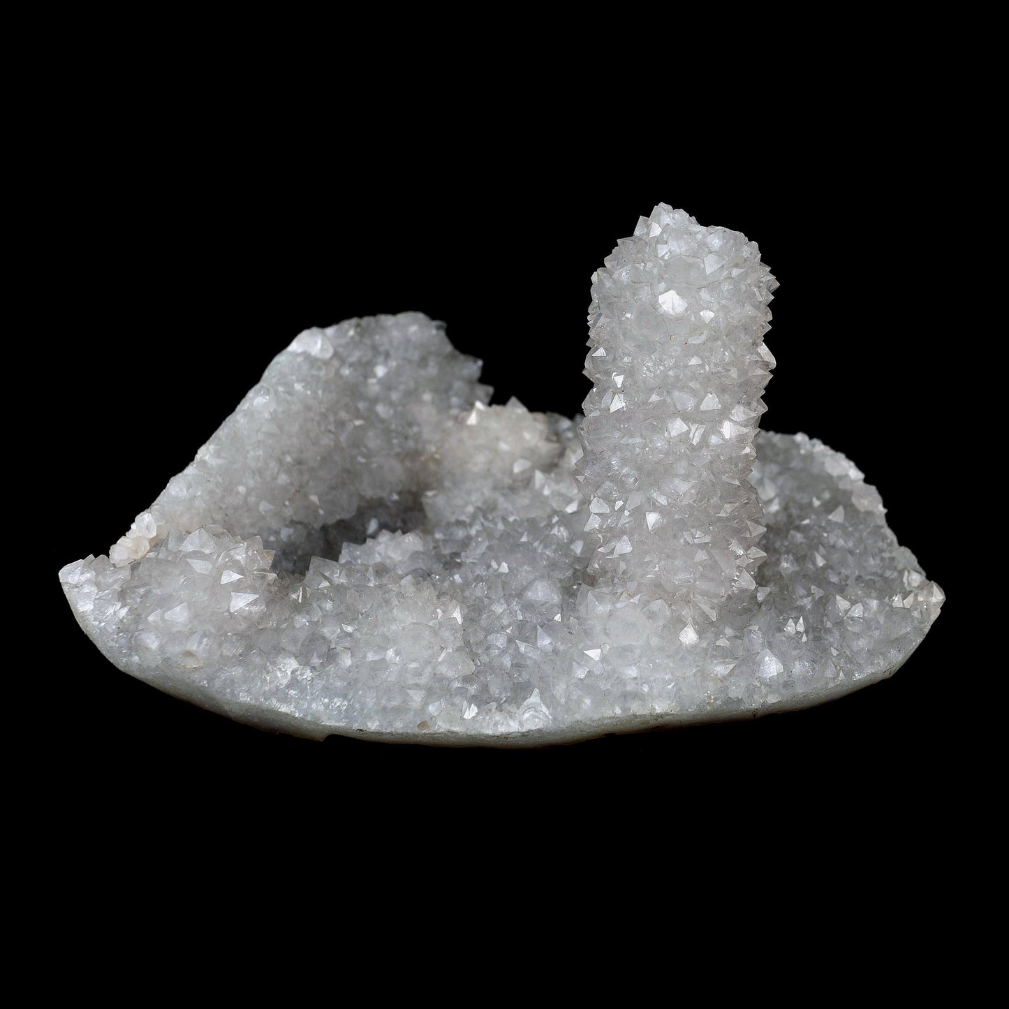 MM Quartz Sparkling Stalactite Natural Mineral Specimen # B 4257  https://www.superbminerals.us/products/mm-quartz-sparkling-stalactite-natural-mineral-specimen-b-4257  Features:A very aesthetic specimen of transparent clear&nbsp; Quartz crystals completely covering all sides of a&nbsp; high stalactites as well as two smaller adjoining stalactites, making for great symmetry. A beautiful showy piece in excellent condition.Primary Mineral(s): MM Quartz