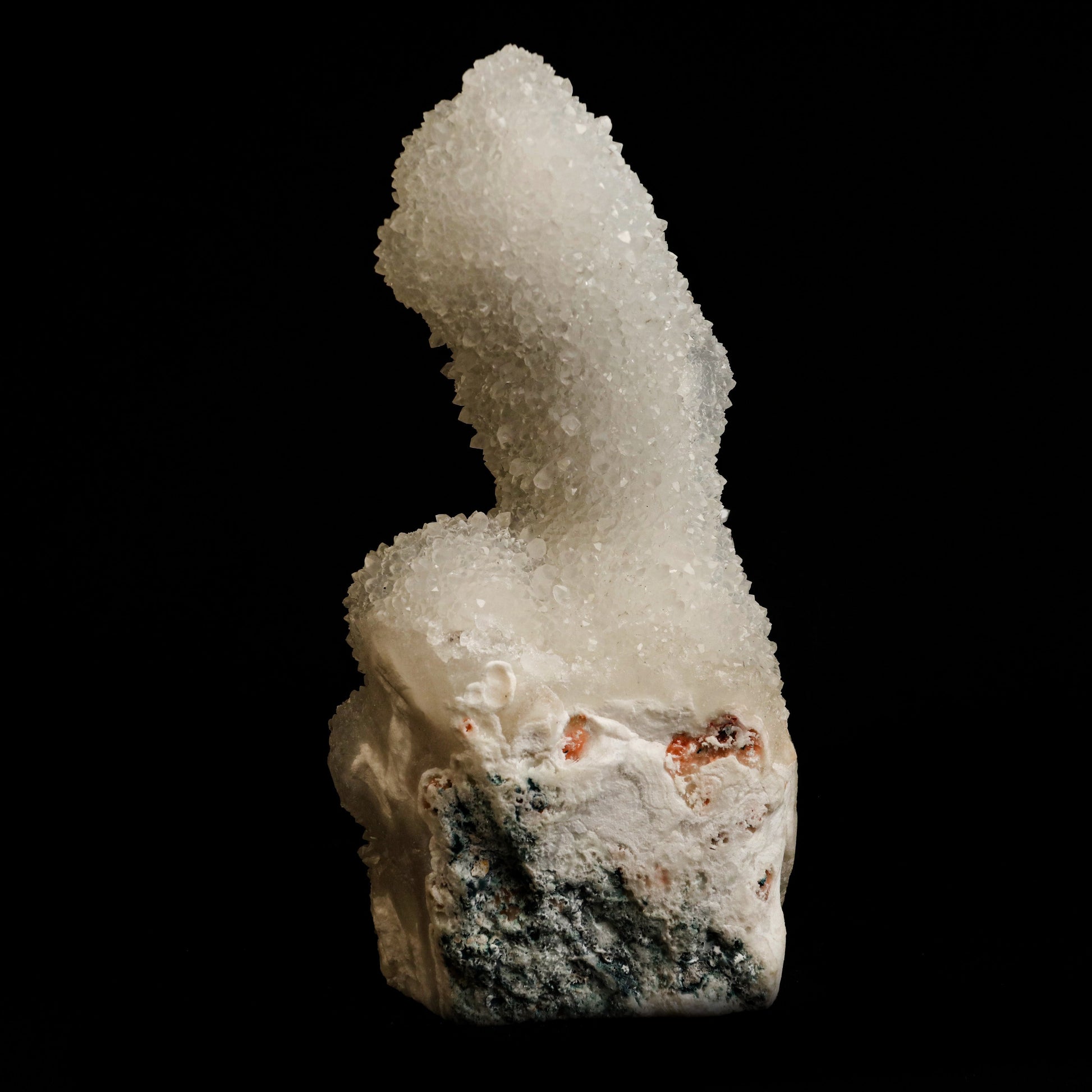 MM Quartz Stalactites Natural Mineral Specimen # B 5041  https://www.superbminerals.us/products/mm-quartz-stalactites-natural-mineral-specimen-b-5041  Features: A very aesthetic specimen of transparent clear&nbsp; Quartz crystals completely covering all sides of a 6inch high stalactite as well as two smaller adjoining stalactites, making for great symmetry. A beautiful showy piece in excellent condition. Primary Mineral(s): QuartzSecondary Mineral(s): N/A