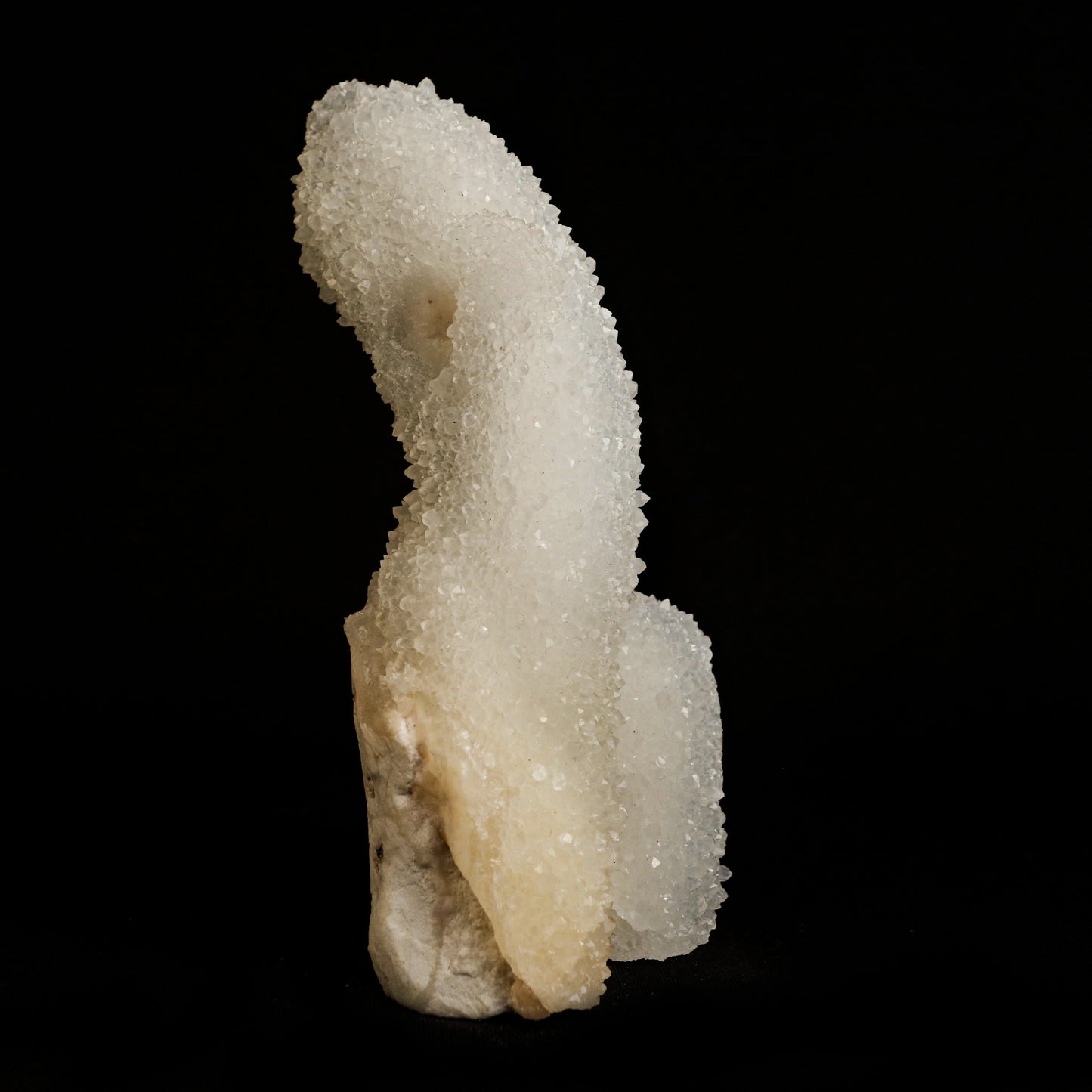 MM Quartz Stalactites Natural Mineral Specimen # B 5041  https://www.superbminerals.us/products/mm-quartz-stalactites-natural-mineral-specimen-b-5041  Features: A very aesthetic specimen of transparent clear&nbsp; Quartz crystals completely covering all sides of a 6inch high stalactite as well as two smaller adjoining stalactites, making for great symmetry. A beautiful showy piece in excellent condition. Primary Mineral(s): QuartzSecondary Mineral(s): N/A