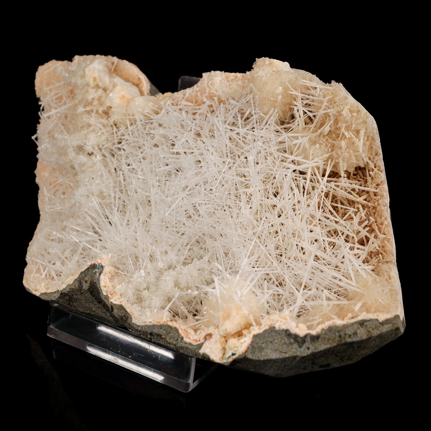 Scolecite Sprays Inside Heulandite Geode Natural Mineral Specimen # B 5757 Scolecite Superb Minerals 