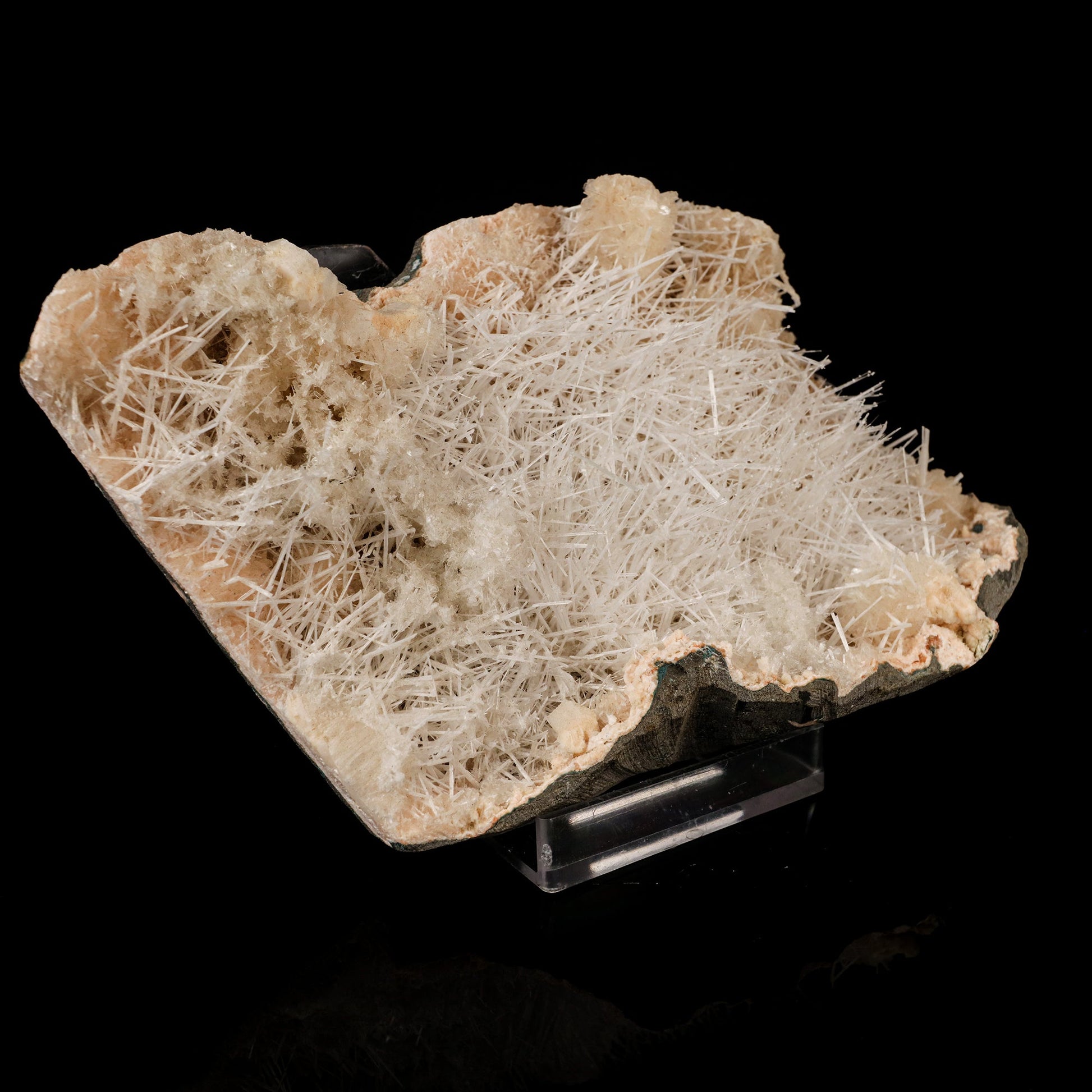 Scolecite Sprays Inside Heulandite Geode Natural Mineral Specimen # B 5757 Scolecite Superb Minerals 